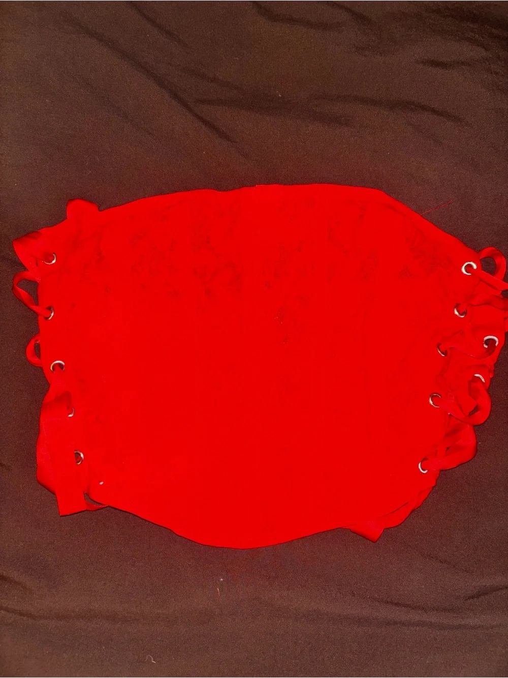 Forever 21 Red Lace-Up Bandeau Bralette